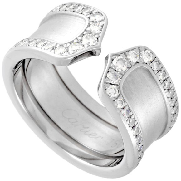 CARTIER White Gold Diamond Ring #49 - Picture 1 of 7